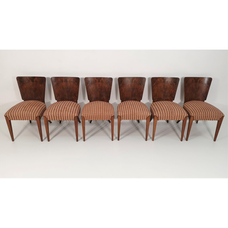 Set of 6 vintage chairs by Jindřich Halabala, Art Deco 1940