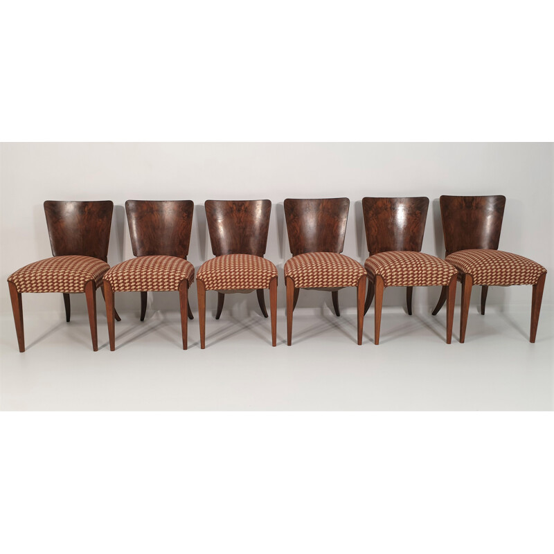Set of 6 vintage chairs by Jindřich Halabala, Art Deco 1940