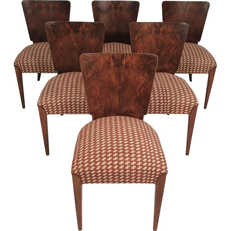 Set of 6 vintage chairs by Jindřich Halabala, Art Deco 1940