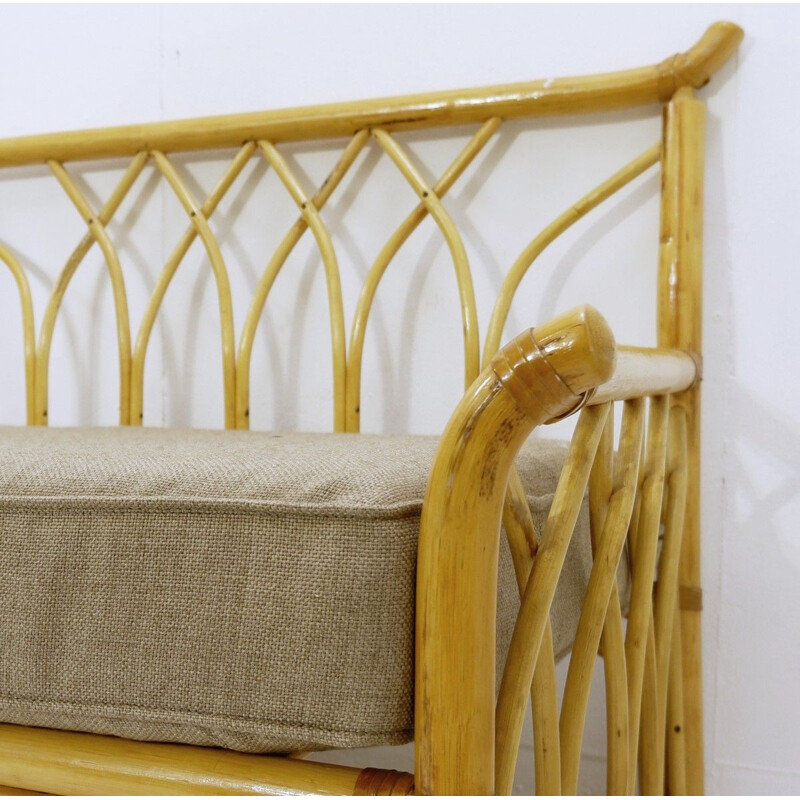 Vintage bamboo bench