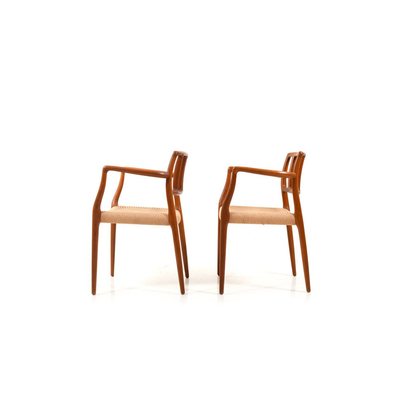 Set of 4 vintage Model 8366 Teak Dining Chairs by Niels O. Moller 1960s