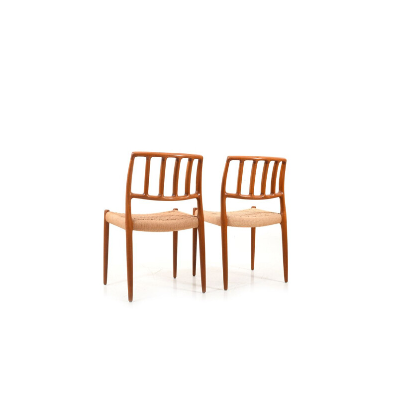 Set of 4 vintage Model 8366 Teak Dining Chairs by Niels O. Moller 1960s