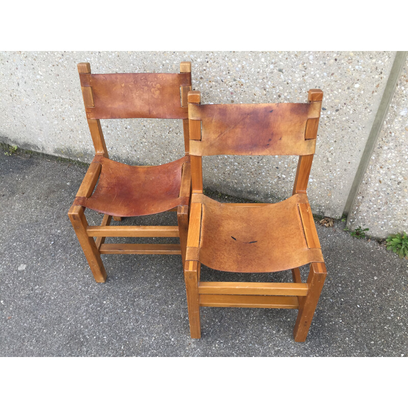 Pair of vintage chapo stone chairs 1980s