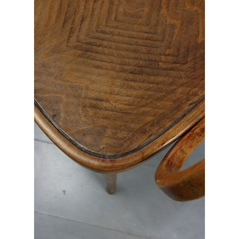 Vintage gebogen houten fauteuil van Michael Thonet