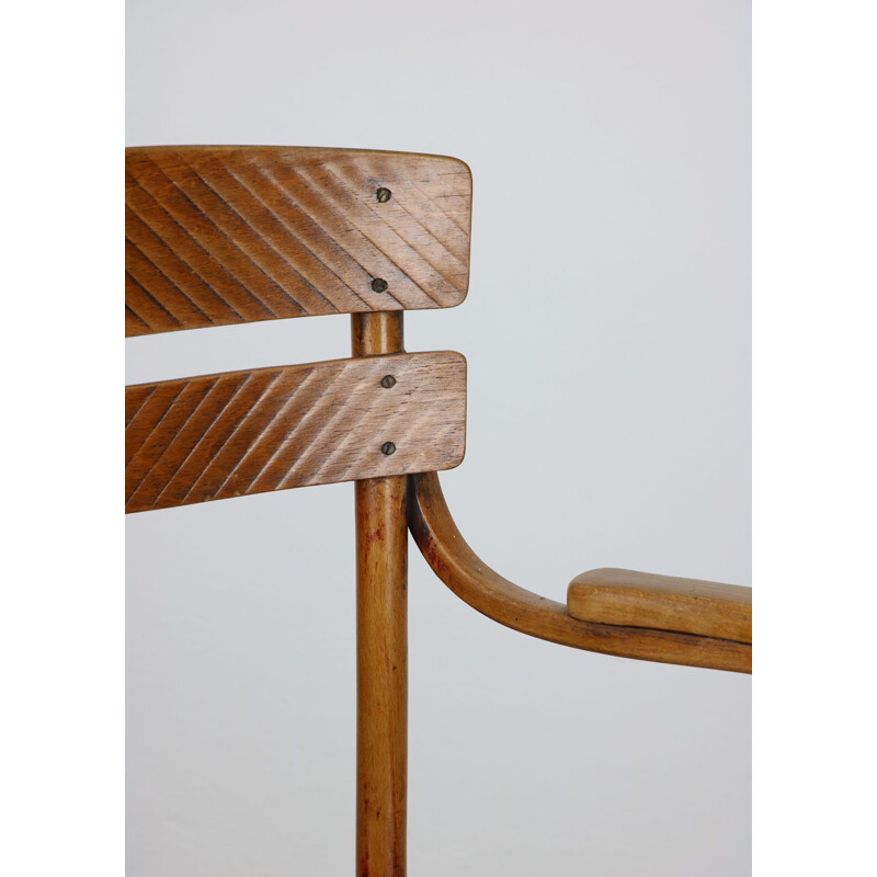 Poltrona vintage in legno curvato di Michael Thonet