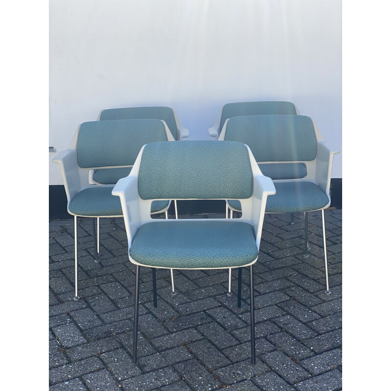 Suite de 5 chaises vintage Gispen d'Andre Cordemeyer 1960