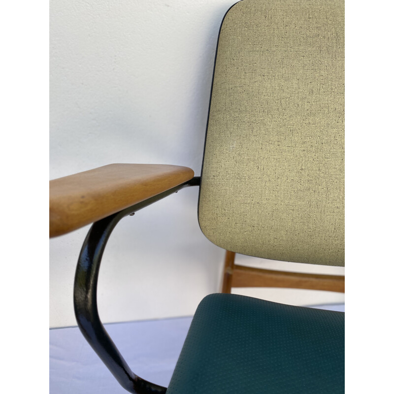 Paire de chaises vintage industrielles Louis Van Teeffelen 