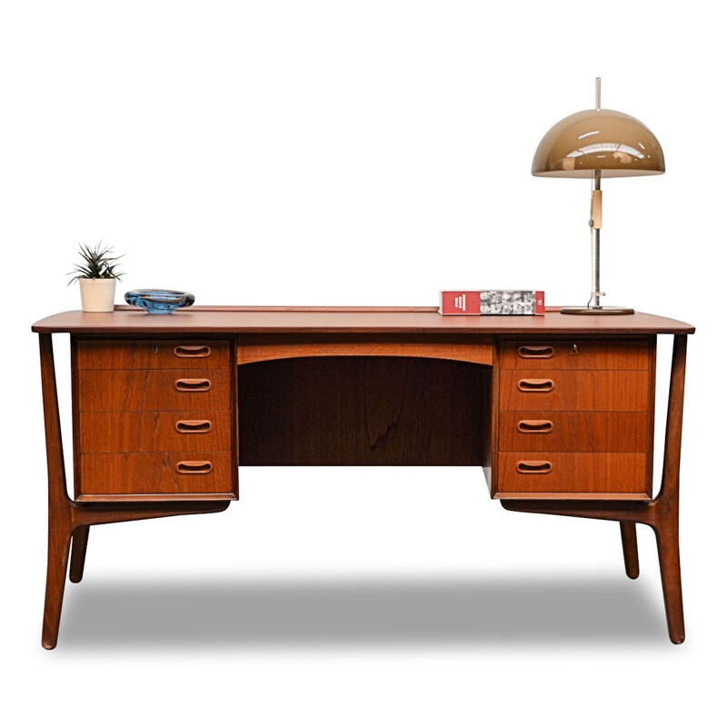 Vintage modern teak desk by Svend Aage Madsen for H.P Hansen, Danish