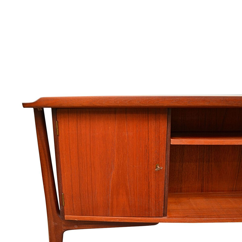 Vintage modern teak desk by Svend Aage Madsen for H.P Hansen, Danish
