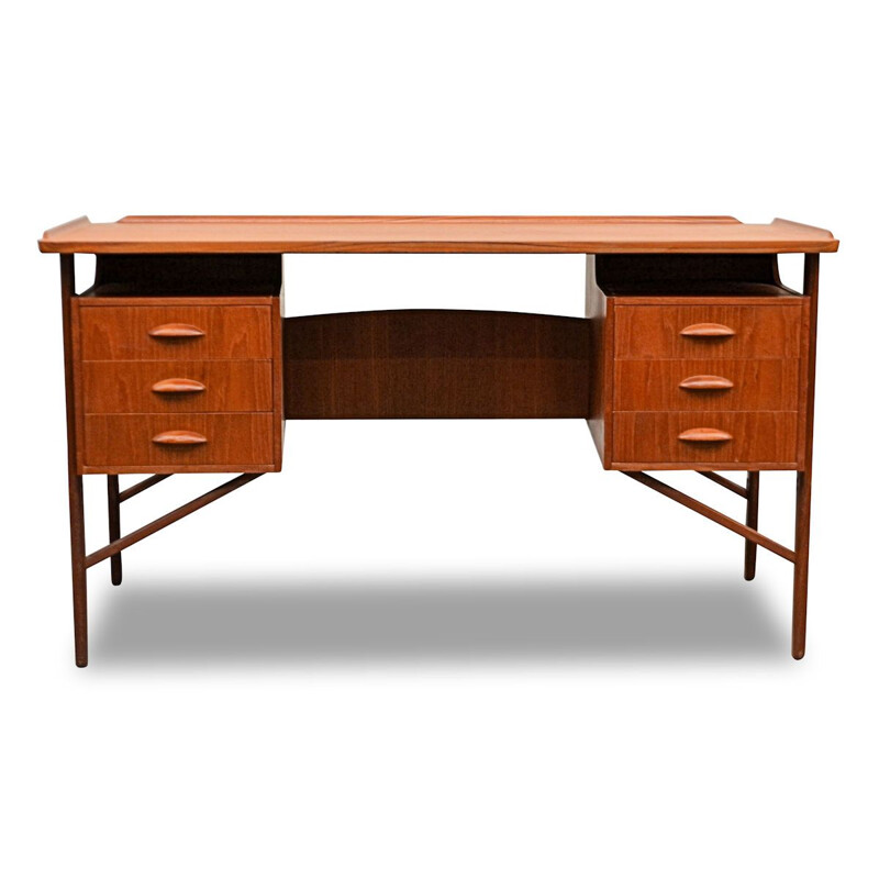 Vintage teak desk by Svend Aage Madsen for H.P. Hansen, Danish