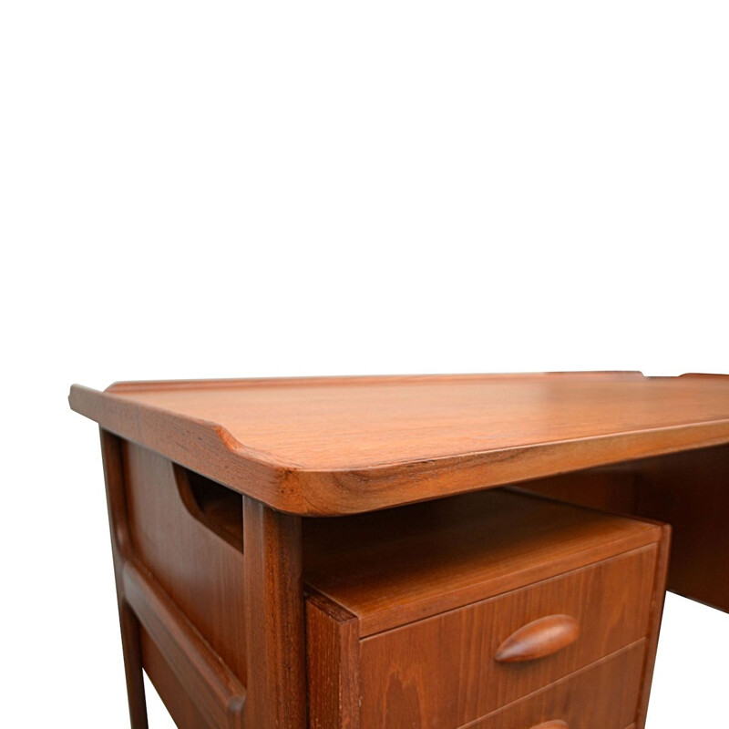 Vintage teak desk by Svend Aage Madsen for H.P. Hansen, Danish