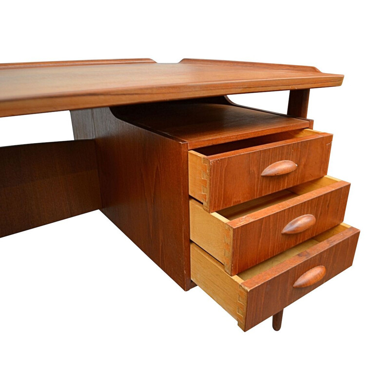 Vintage teak desk by Svend Aage Madsen for H.P. Hansen, Danish