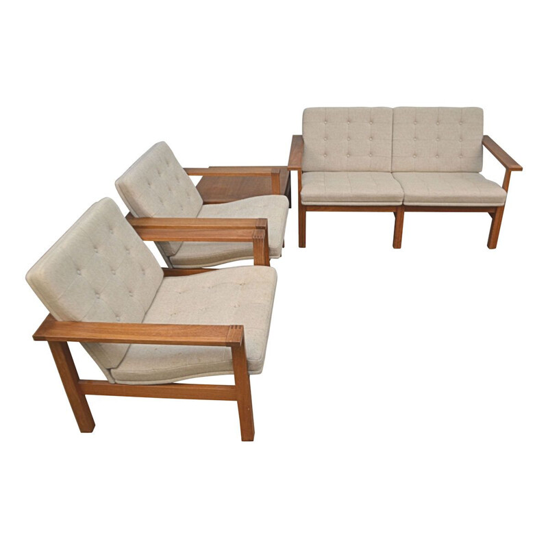 Vintage modular seating group by Ole Gjerlov Knudsen & Torben Lind for France & Son, Danish 1960s