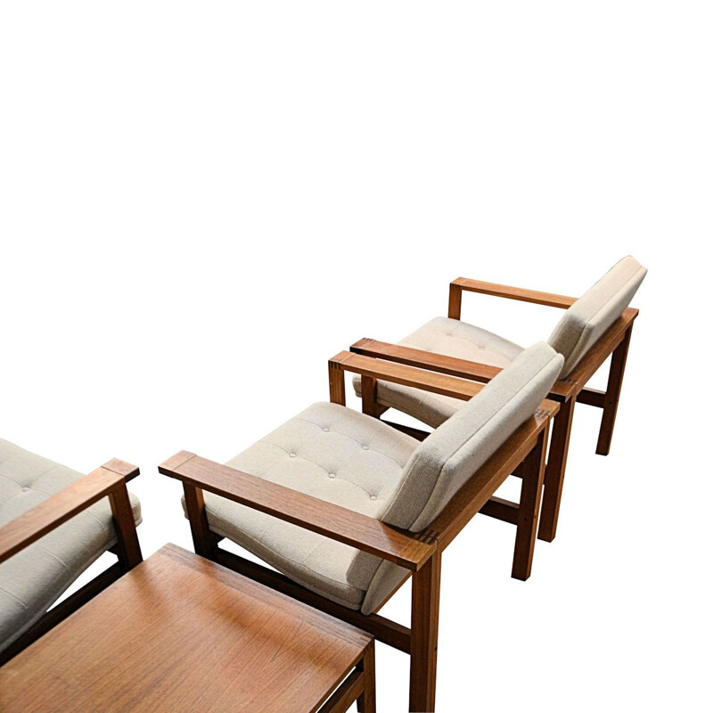Groupe de sièges modulaires vintage par Ole Gjerlov Knudsen & Torben Lind pour France & Son, Danois 1960