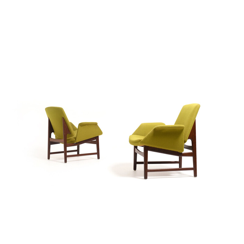 Pair of vintage Easychairs Mod. 451 by Illum Wikkelso, Danish 1960s