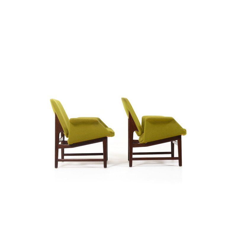 Pair of vintage Easychairs Mod. 451 by Illum Wikkelso, Danish 1960s