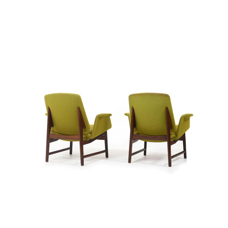 Pair of vintage Easychairs Mod. 451 by Illum Wikkelso, Danish 1960s