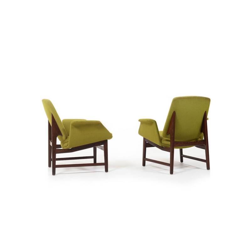 Par de poltronas vintage Mod. 451 por Illum Wikkelso, dinamarquês 1960