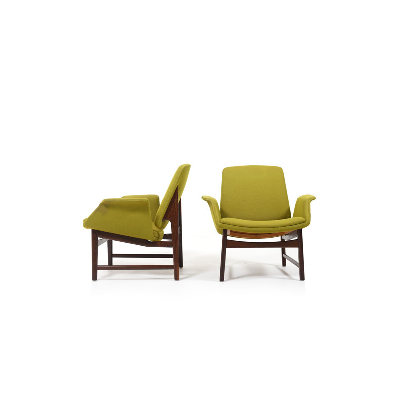 Pair of vintage Easychairs Mod. 451 by Illum Wikkelso, Danish 1960s