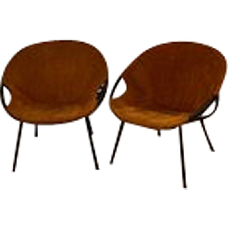 Paire de chaises vintage ballons Lusch Erzeugnis 1960