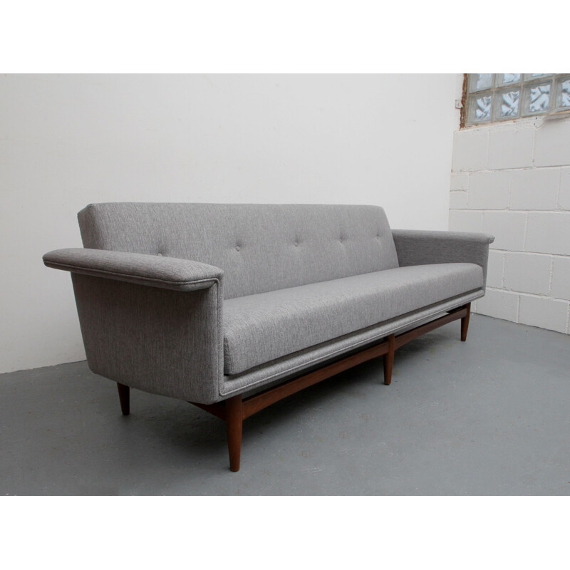 Sofá-cama de teca Vintage, dinamarquês 1960