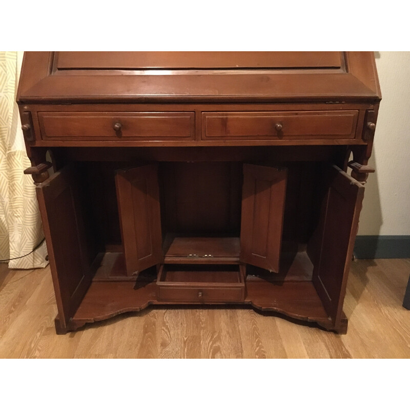 Vintage T. Chippendale walnut sloping desk with flap, English