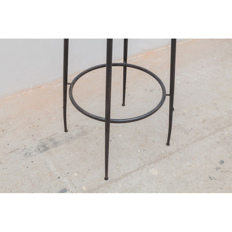 Set of 4 vintage Wrought Iron Industrial Foot Stools by Foraform, Norway 1980s