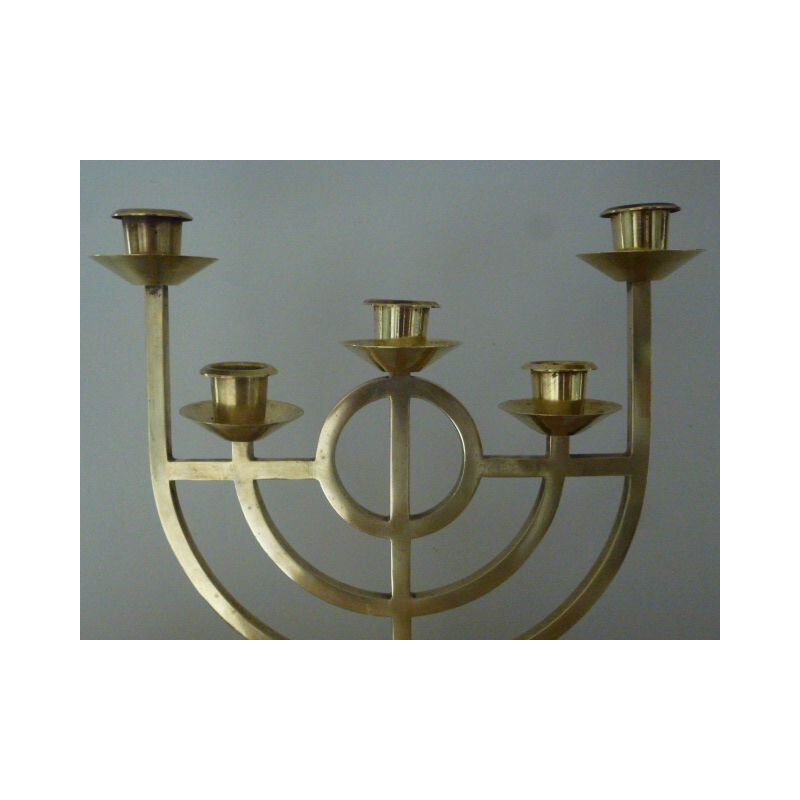 Pair of vintage Jugendstil bronze and brass candelabras, 1900