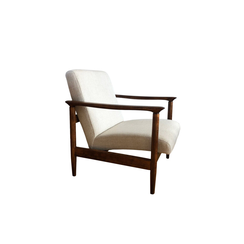 Vintage Beige Armchair Model Gfm 142 By Edmund Homa For Gościcińskie Fabryki Mebli 1960s