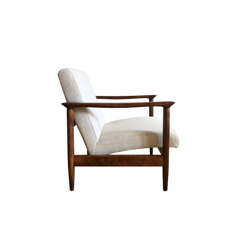 Vintage Beige Armchair Model Gfm 142 By Edmund Homa For Gościcińskie Fabryki Mebli 1960s