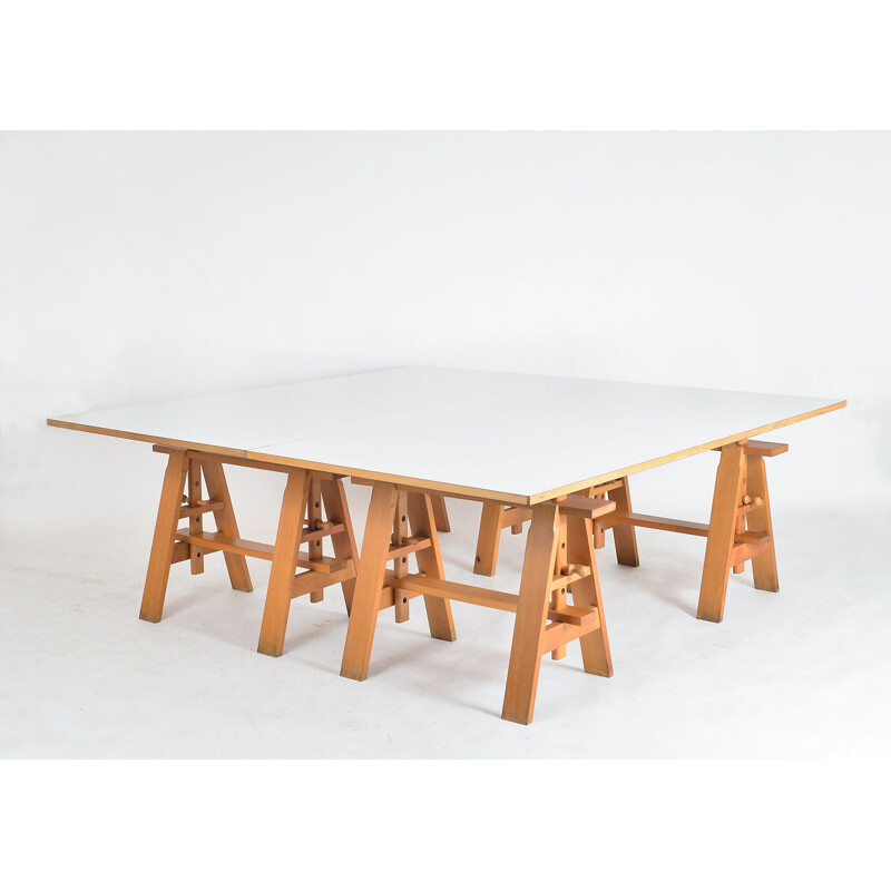 Paire de bureaux vintage Leonardo post-moderne Tables de travail par Achille Castiglioni pour Zanotta, Italien