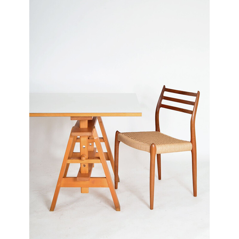 Paire de bureaux vintage Leonardo post-moderne Tables de travail par Achille Castiglioni pour Zanotta, Italien