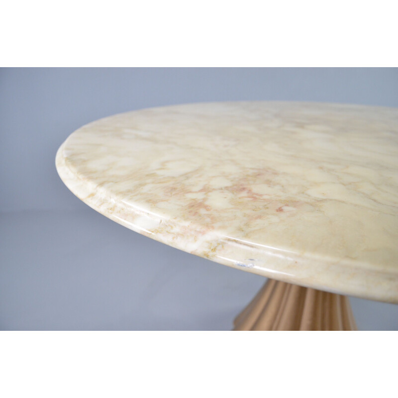 Vintage marble and cast iron dining table by Angelo Mangiarotti 1970
