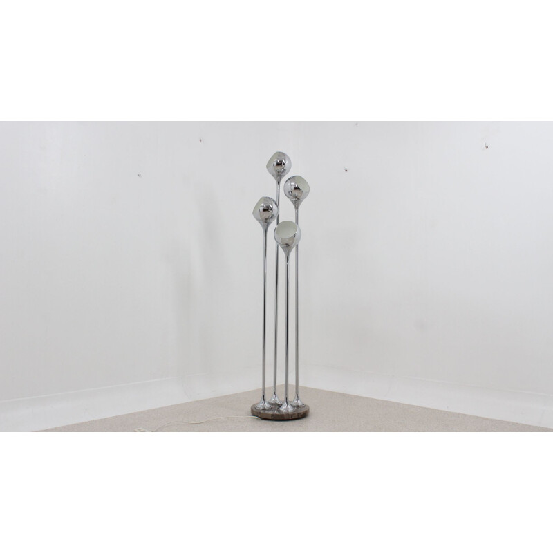 Vintage chrome floor lamp by Goffredo Reggiani 1970