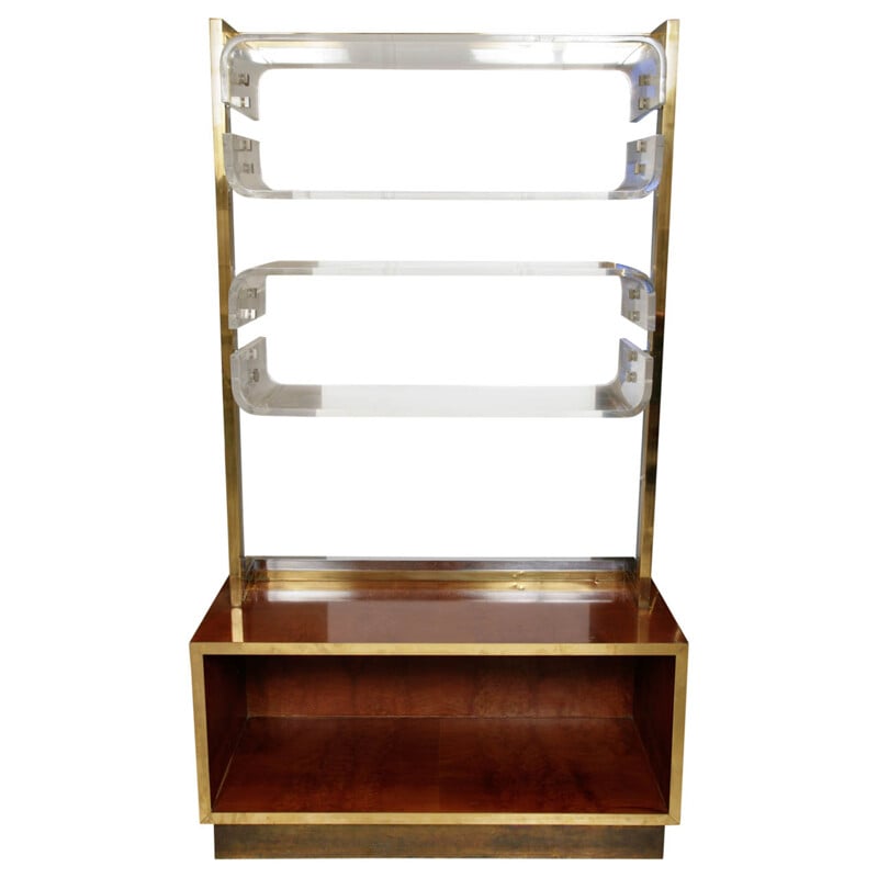 Italian shelving unit in Lucite, Romeo REGA - 1970s