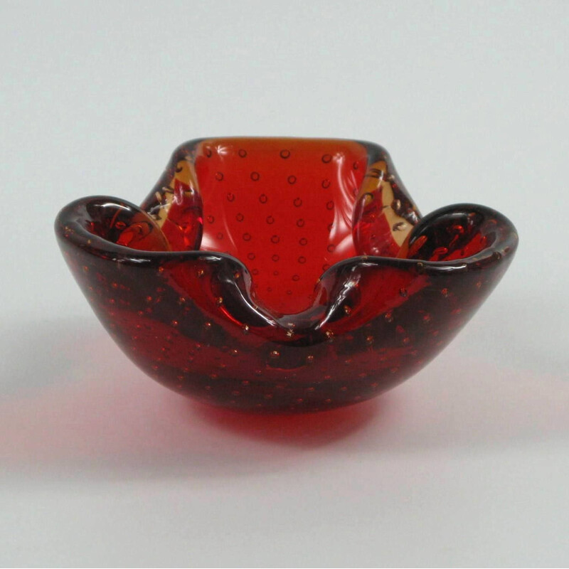 Vintage Bullicante ashtray or bowl in Murano glass, Italy 1960