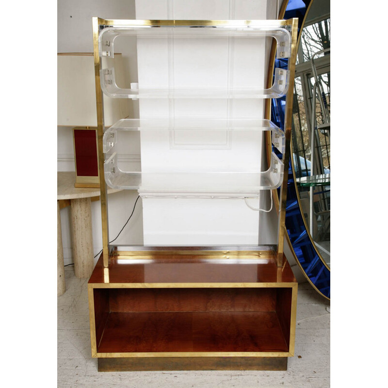 Italian shelving unit in Lucite, Romeo REGA - 1970s