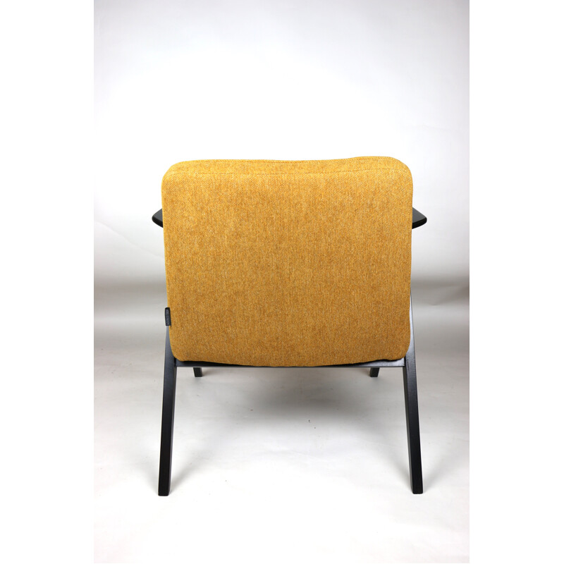 Vintage yellow and orange Bunny armchair by Józef Chierowski 1970