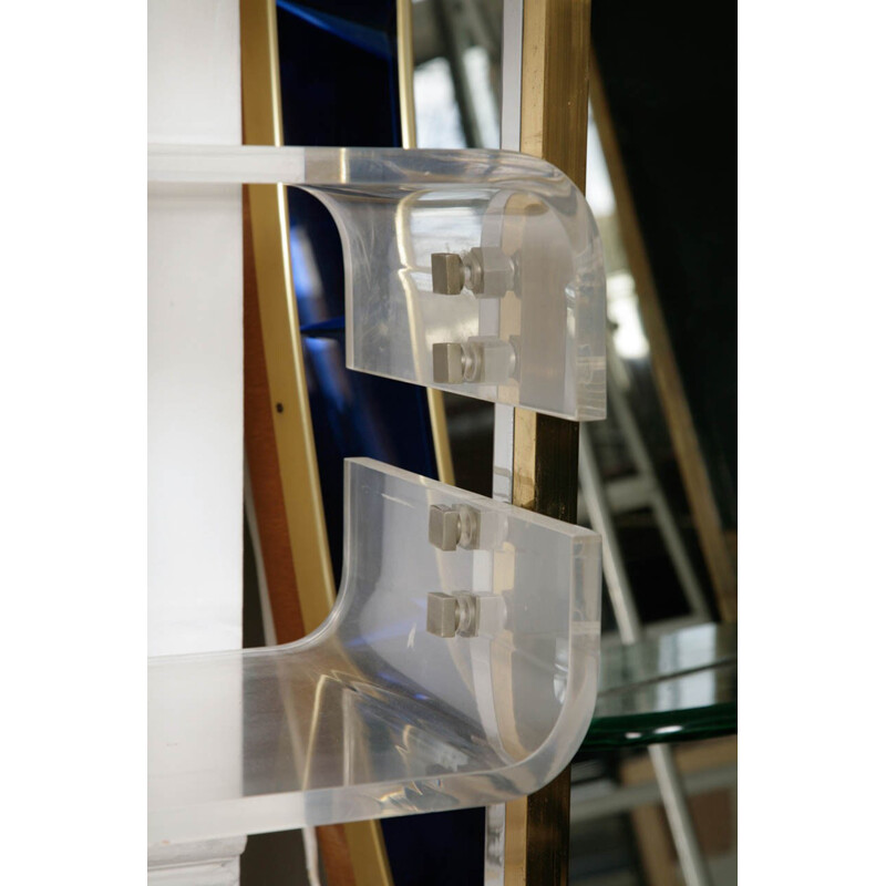 Italian shelving unit in Lucite, Romeo REGA - 1970s