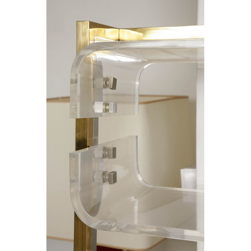 Italian shelving unit in Lucite, Romeo REGA - 1970s