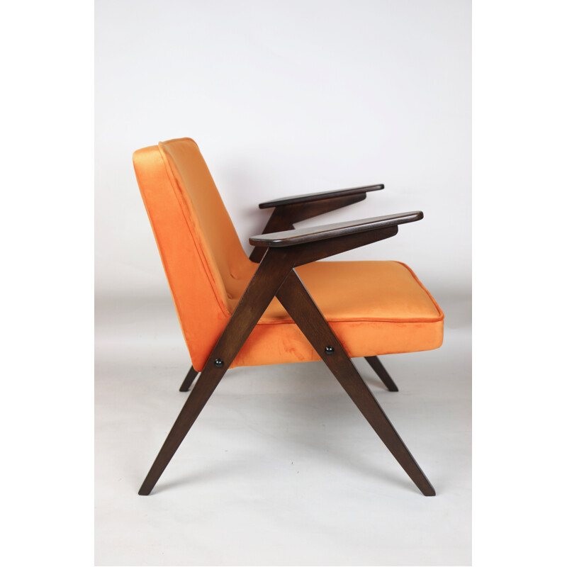 Vintage Bunny orange armchair by Józef Chierowski 1970