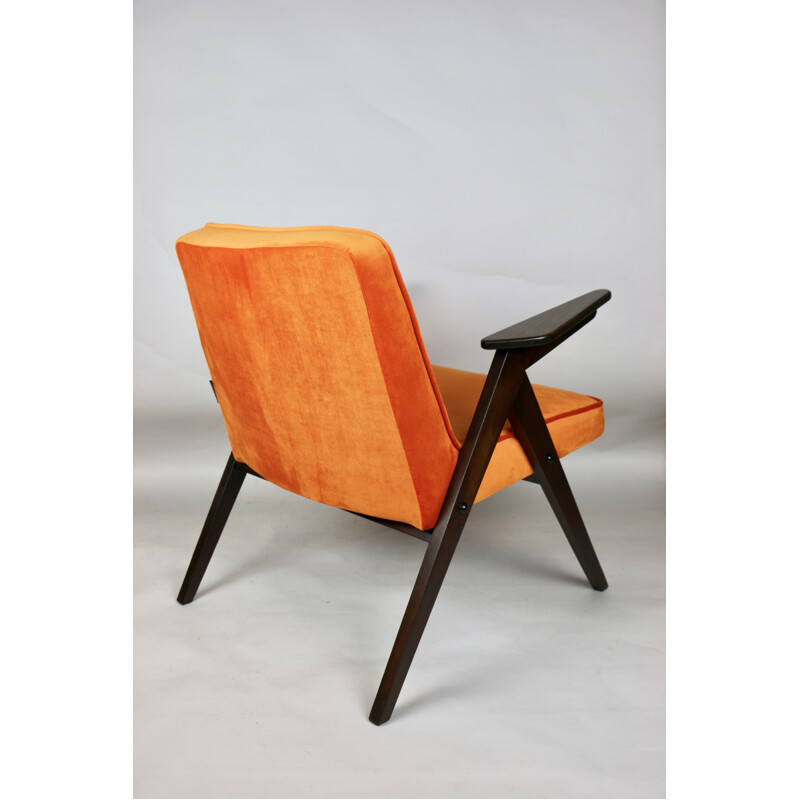 Vintage Bunny orange armchair by Józef Chierowski 1970