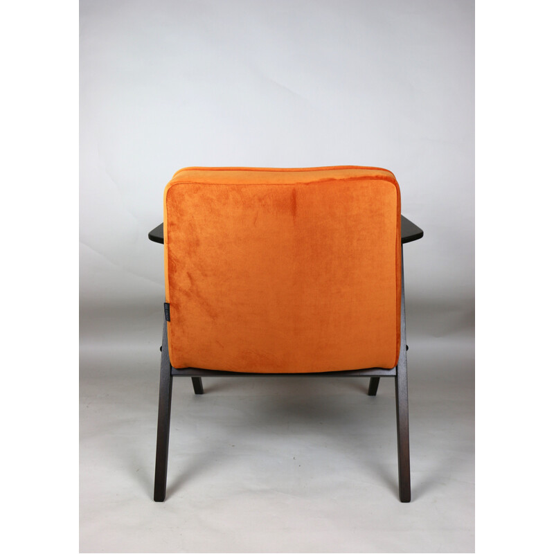 Vintage Bunny orange armchair by Józef Chierowski 1970
