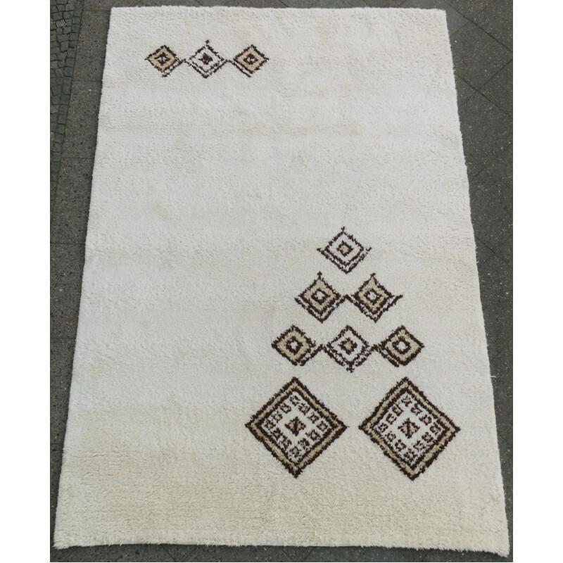 Vintage-Teppich aus handgeknüpfter Wolle Beni Ourain, Marokko