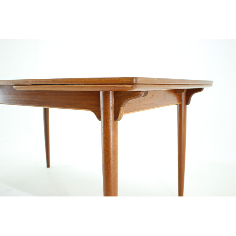 Table de salle à manger vintage extensible en teck Nr 51 par Omann Jun, Danemark 1960