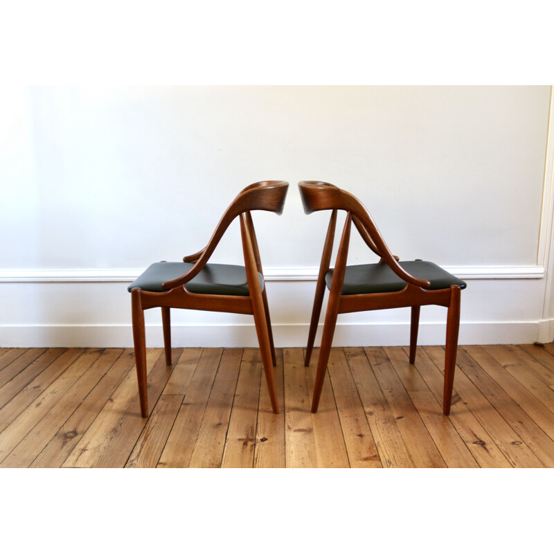 Set of 5 vintage teak chairs by Johannes Andersen for Udlum Mobelfabrik, Scandinavian 1960