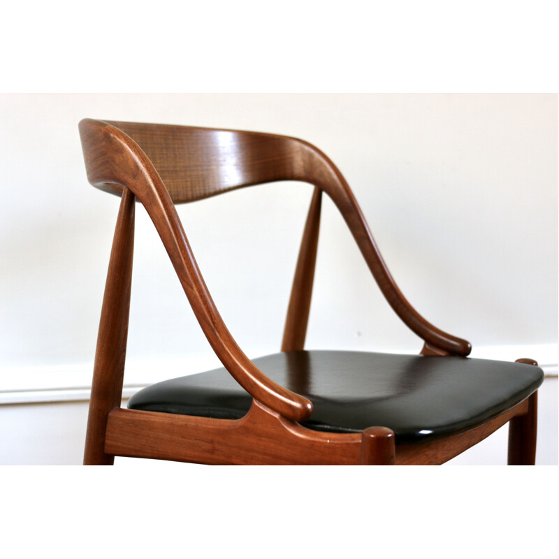 Set of 5 vintage teak chairs by Johannes Andersen for Udlum Mobelfabrik, Scandinavian 1960