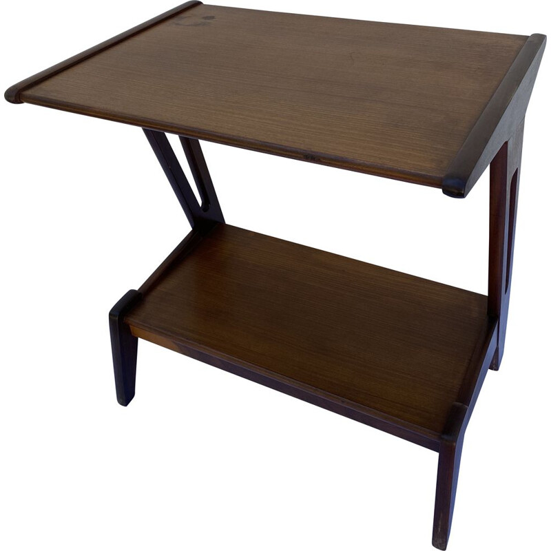 Vintage teak wood TV stand by Louis van Teeffelen, The Netherlands 1960