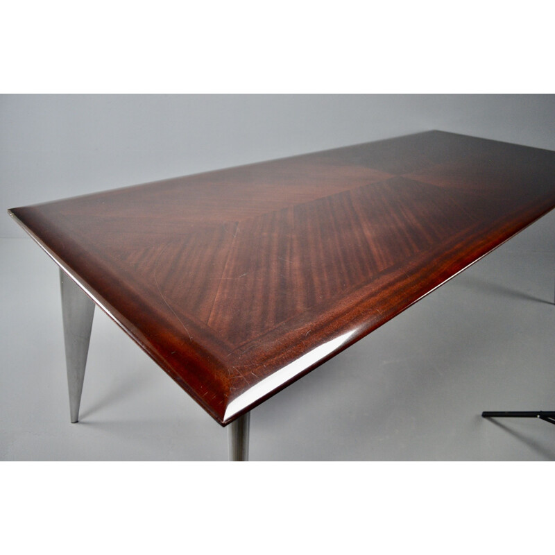 Vintage M dining table in African mahogany by Philippe Starck for Aleph Driade 1987