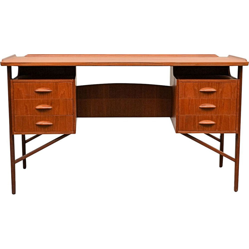 Vintage teak desk by Svend Aage Madsen for H.P. Hansen, Danish